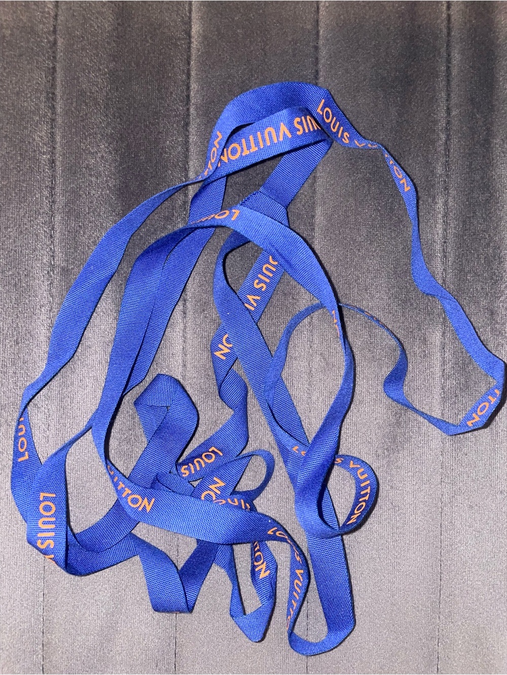 Louis Vuitton Royal Blue Branded Ribbon with Gold Lettering